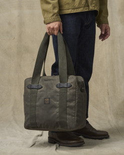 Tin Cloth Zipper Tote Bag - Otter Green